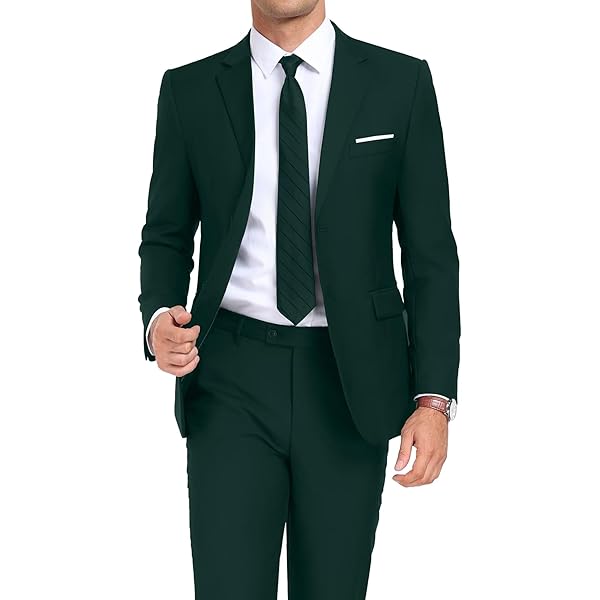 Men Suits Slim Fit 2 Piece Suit for Men,Two Button Suit